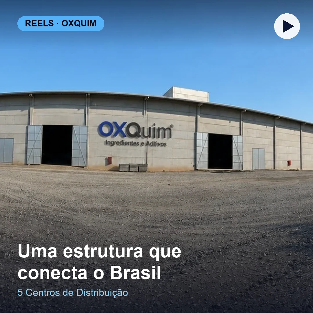 Capa do Reels: Centro de Distribuição da OXQuim com selo Reels e texto Uma estrutura que conecta o Brasil